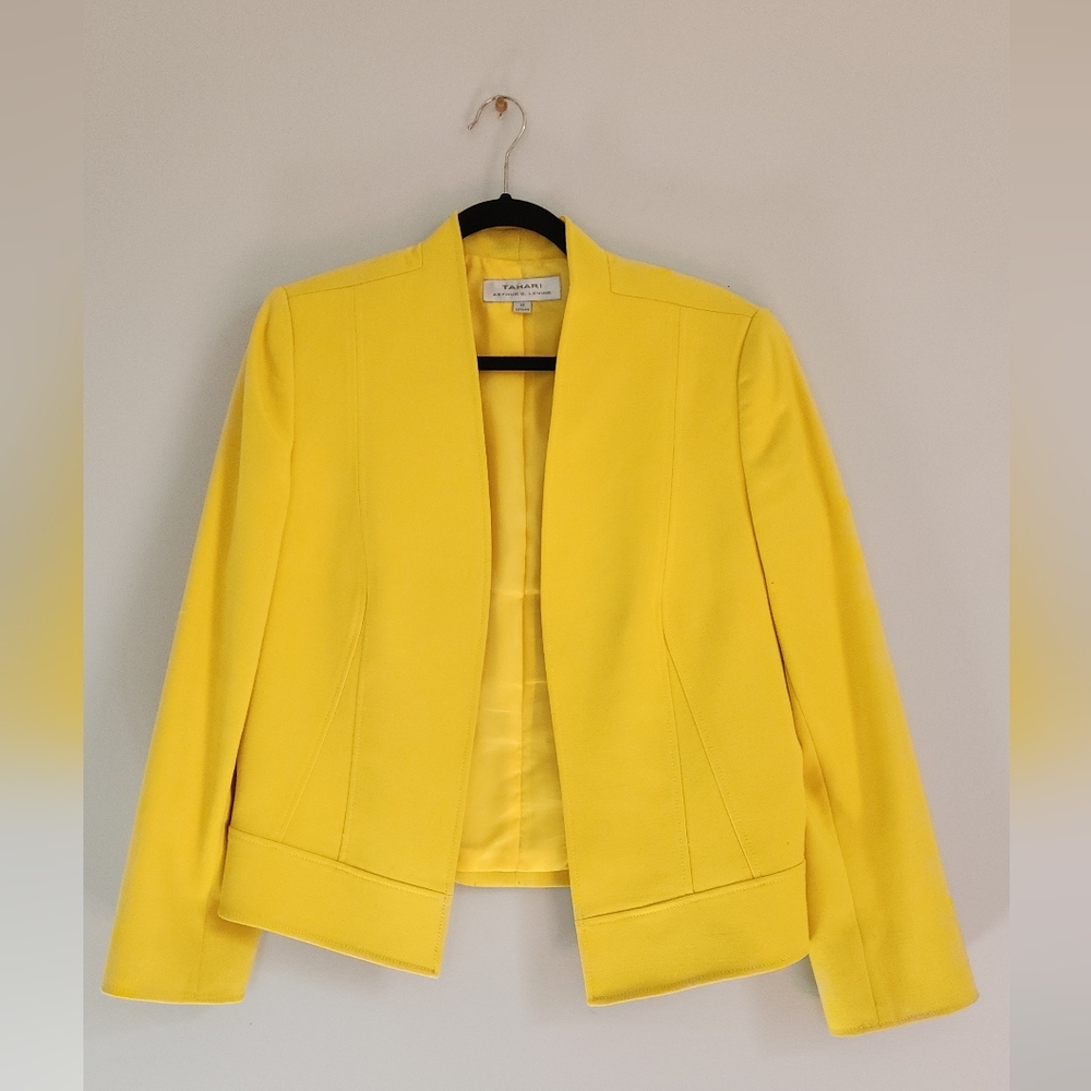 Tahari Vibrant Yellow Blazer Sz 14
